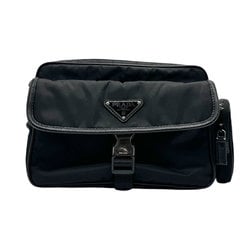 PRADA Shoulder bag Nylon Black Silver Men Women z2621