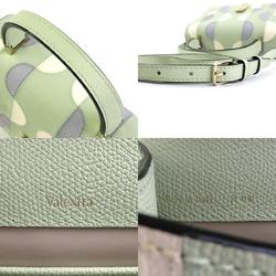 Valextra Handbag Shoulder Bag Iside Pop Leather Pale Green x Ivory Gray Women's a0496