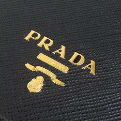 PRADA Smartphone Case iPhone12 Pro Max Leather Black Men's Women's h30624k