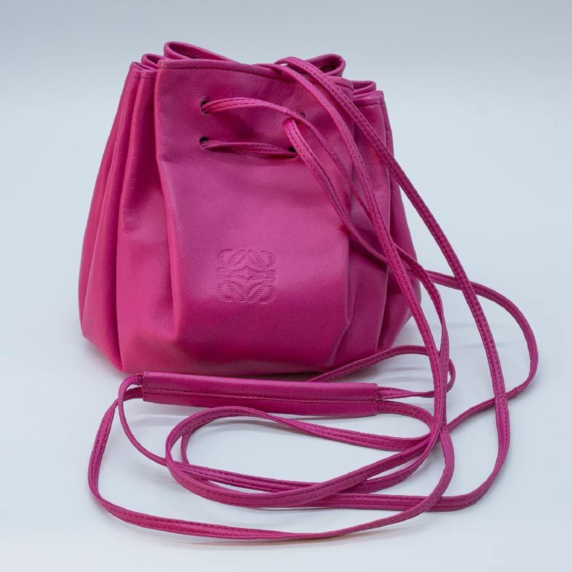 LOEWE Shoulder Bag Anagram Leather Pink Women's PD460