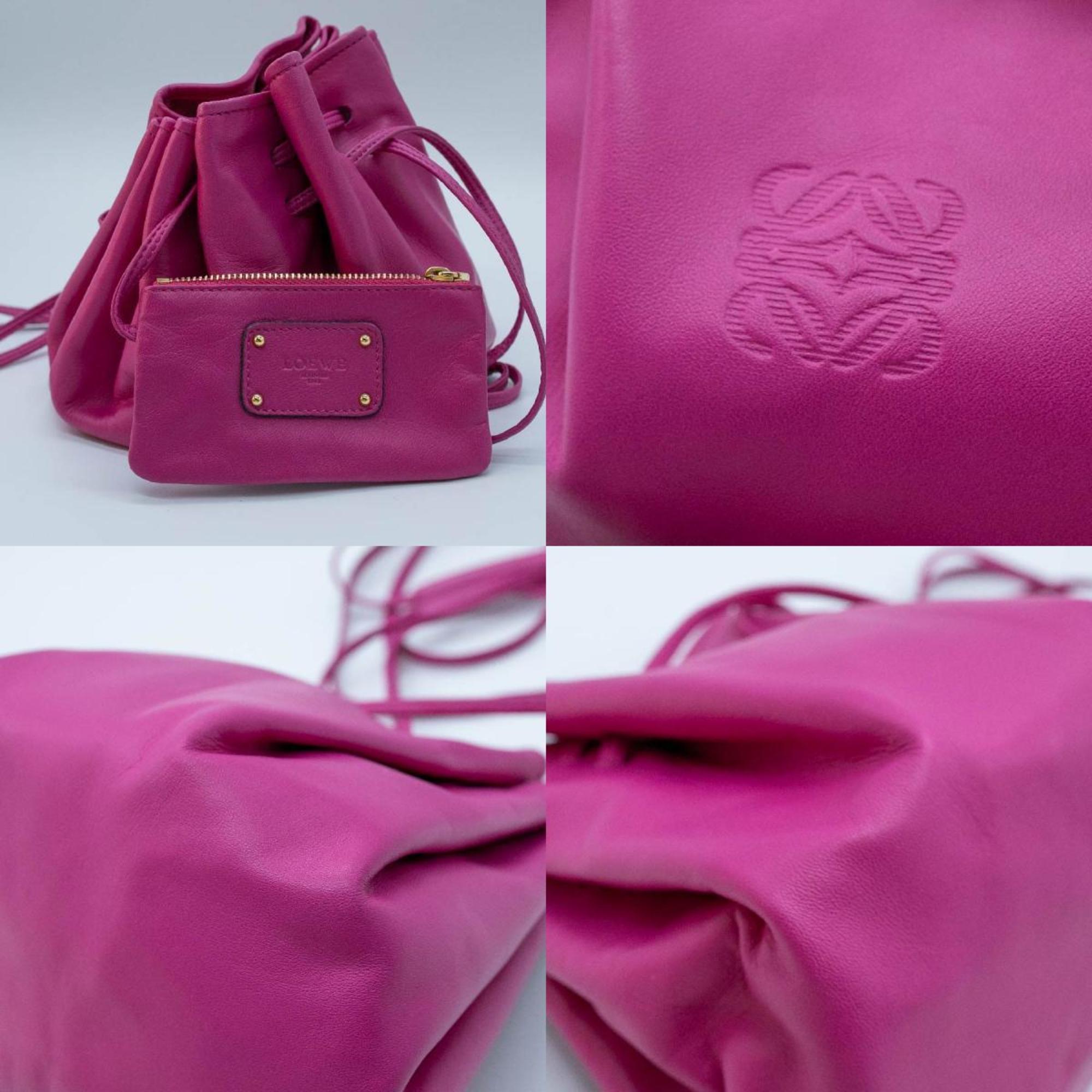 LOEWE Shoulder Bag Anagram Leather Pink Women's PD460