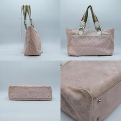 GUCCI Tote Bag GG Pattern Canvas Baby Pink Silver Women's PD429