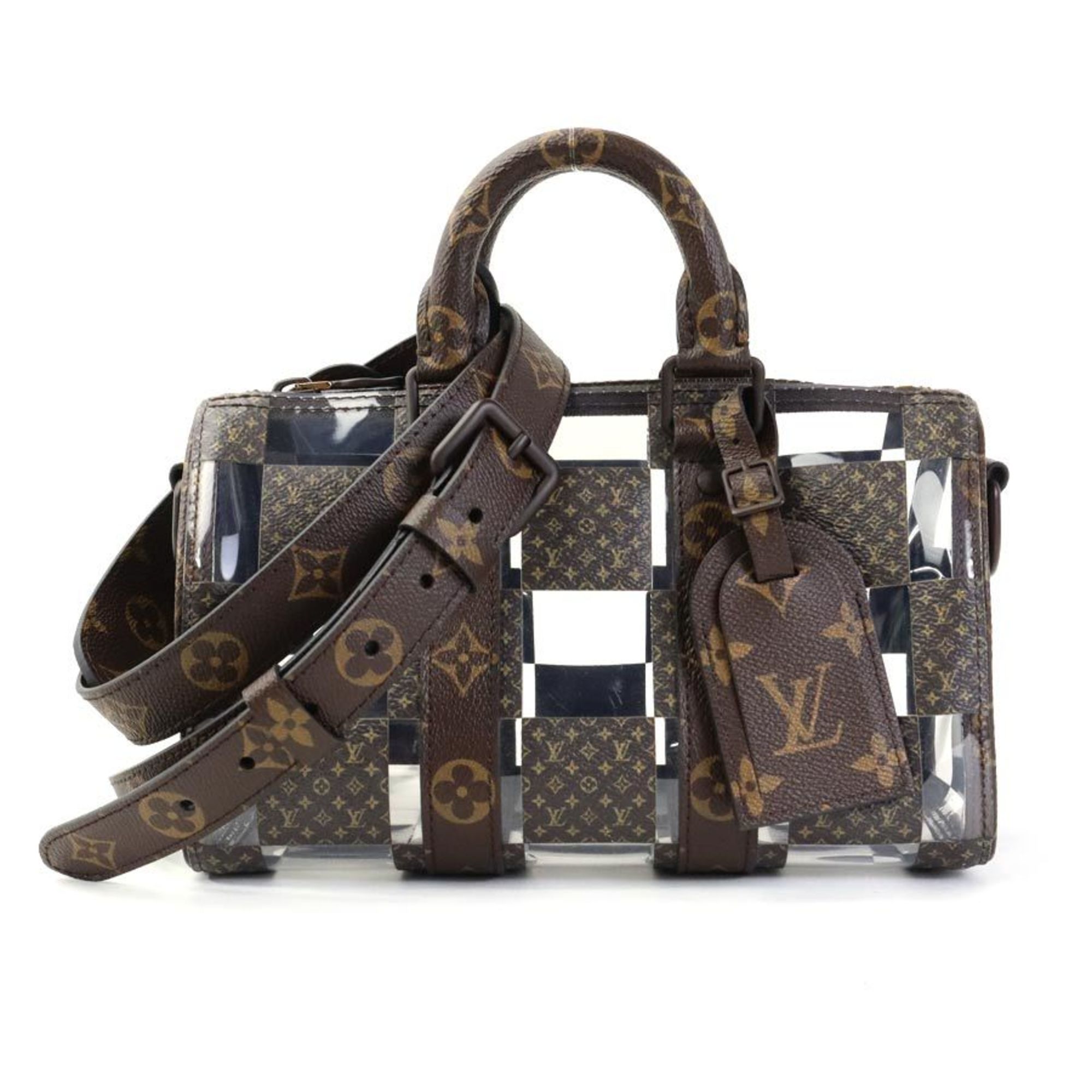 Louis Vuitton LOUIS VUITTON Handbag Shoulder Bag Monogram Chess Keepall Bandouliere 25 Canvas Brown Men's Women's M20872 e59371a