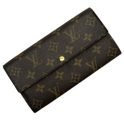 Louis Vuitton LOUIS VUITTON Long Wallet Monogram Portefeuille Sarah Canvas Brown Gold Men's Women's w0795a