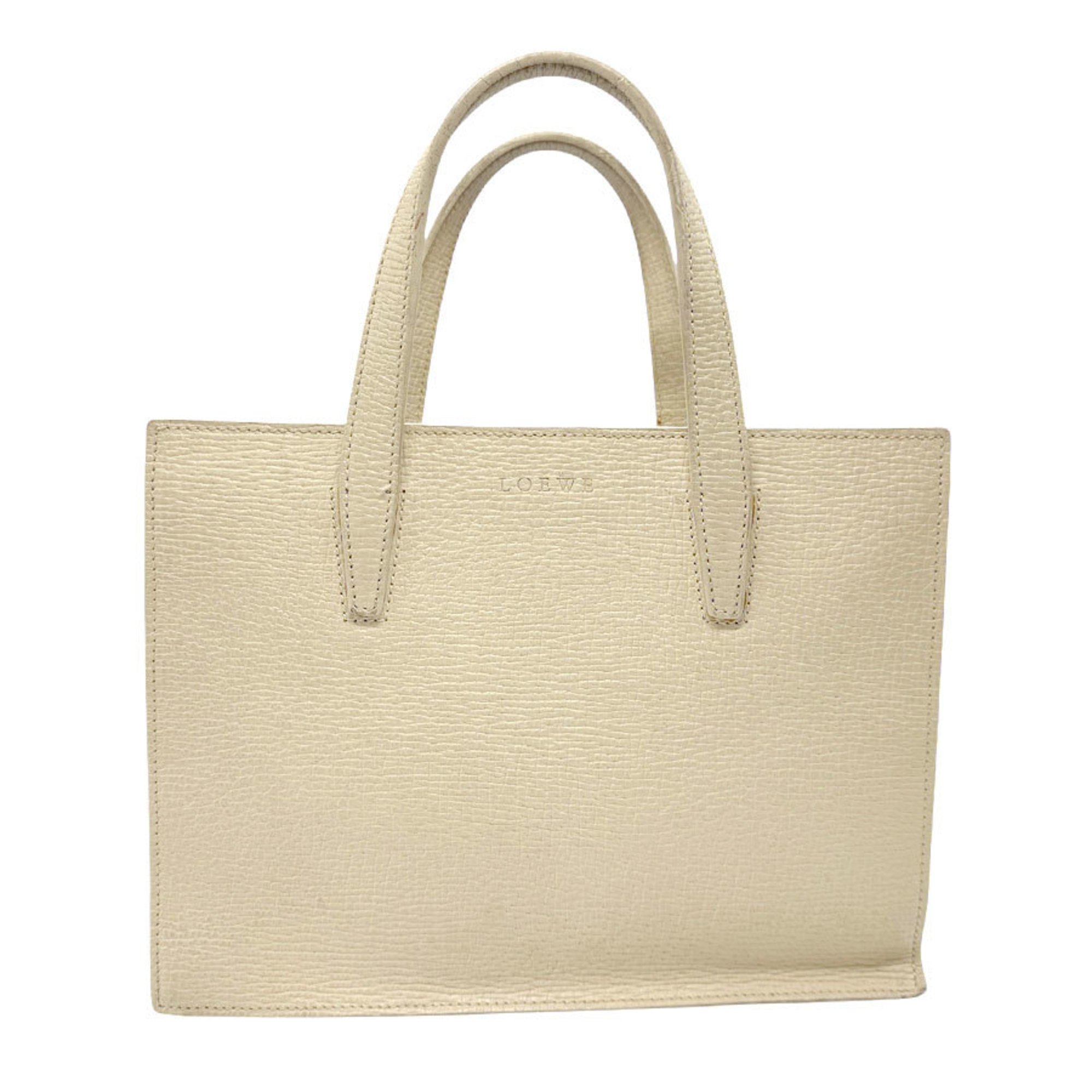 LOEWE handbag leather ivory ladies n0522