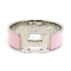 Hermes HERMES Bangle Bracelet Click Clack Metal Enamel Silver Light Pink Women's e59389