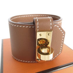 Hermes Kelly Twist GM T1 Bracelet Leather Metal Brown Gold Women's s0415j