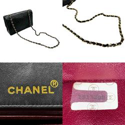 CHANEL Shoulder Bag Matelasse Diana 25 Lambskin Black Gold Women's n0581