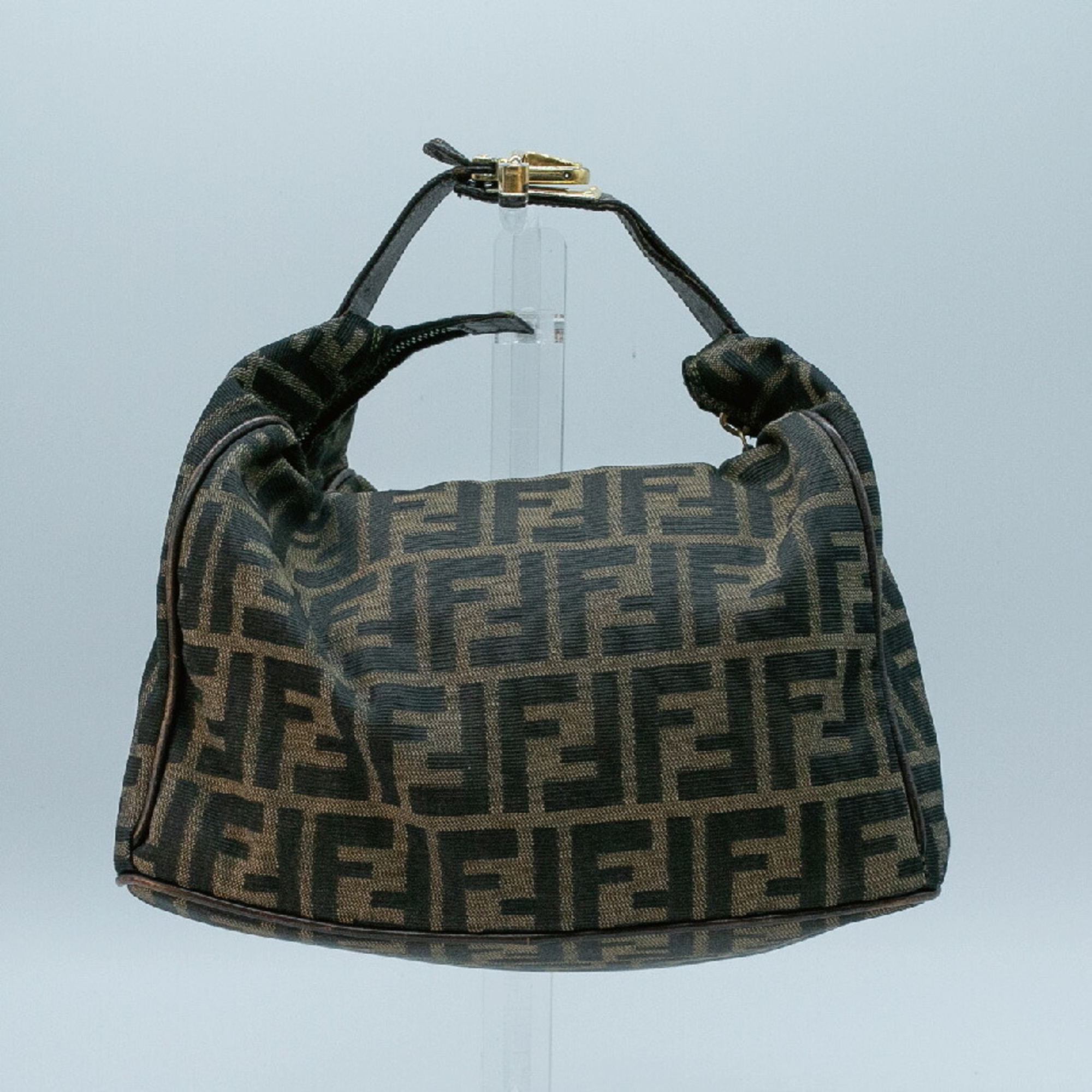 FENDI Handbag Vanity Canvas Brown Gold Women's PD431