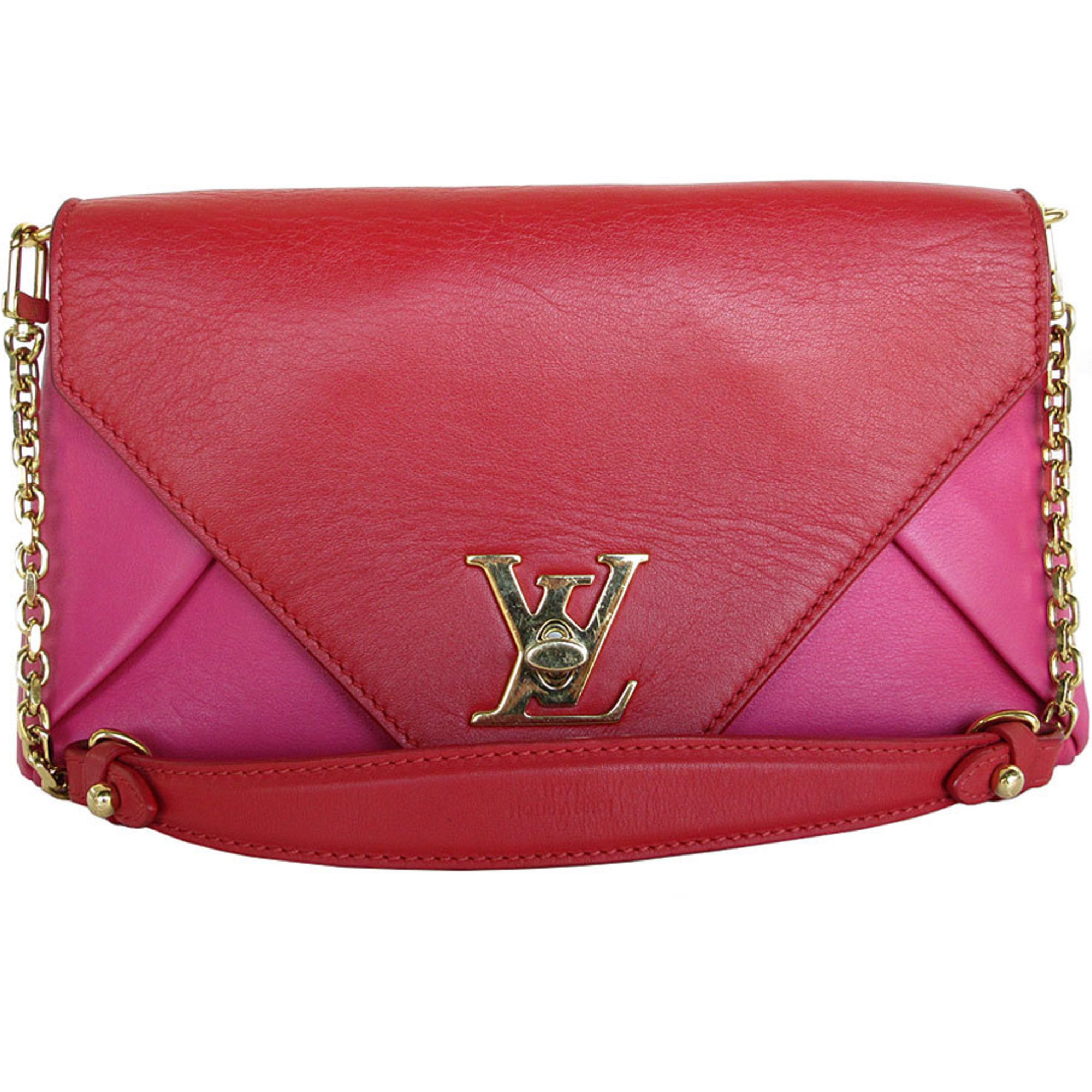 LOUIS VUITTON Shoulder Bag Love Note Leather Red Magenta Gold Women's M54501 s0412j