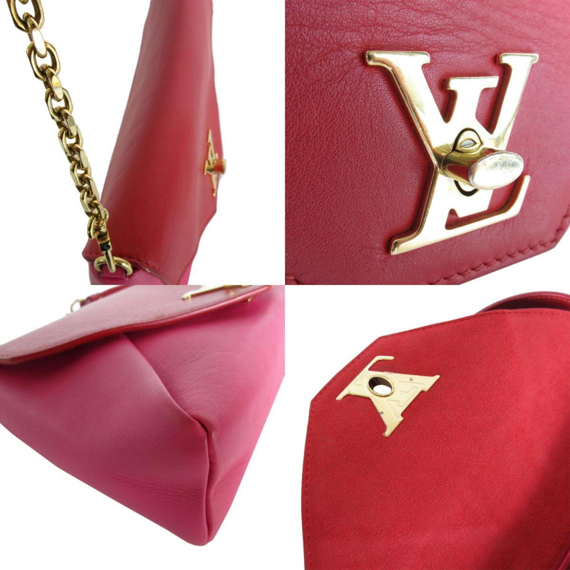 LOUIS VUITTON Shoulder Bag Love Note Leather Red Magenta Gold Women's M54501 s0412j