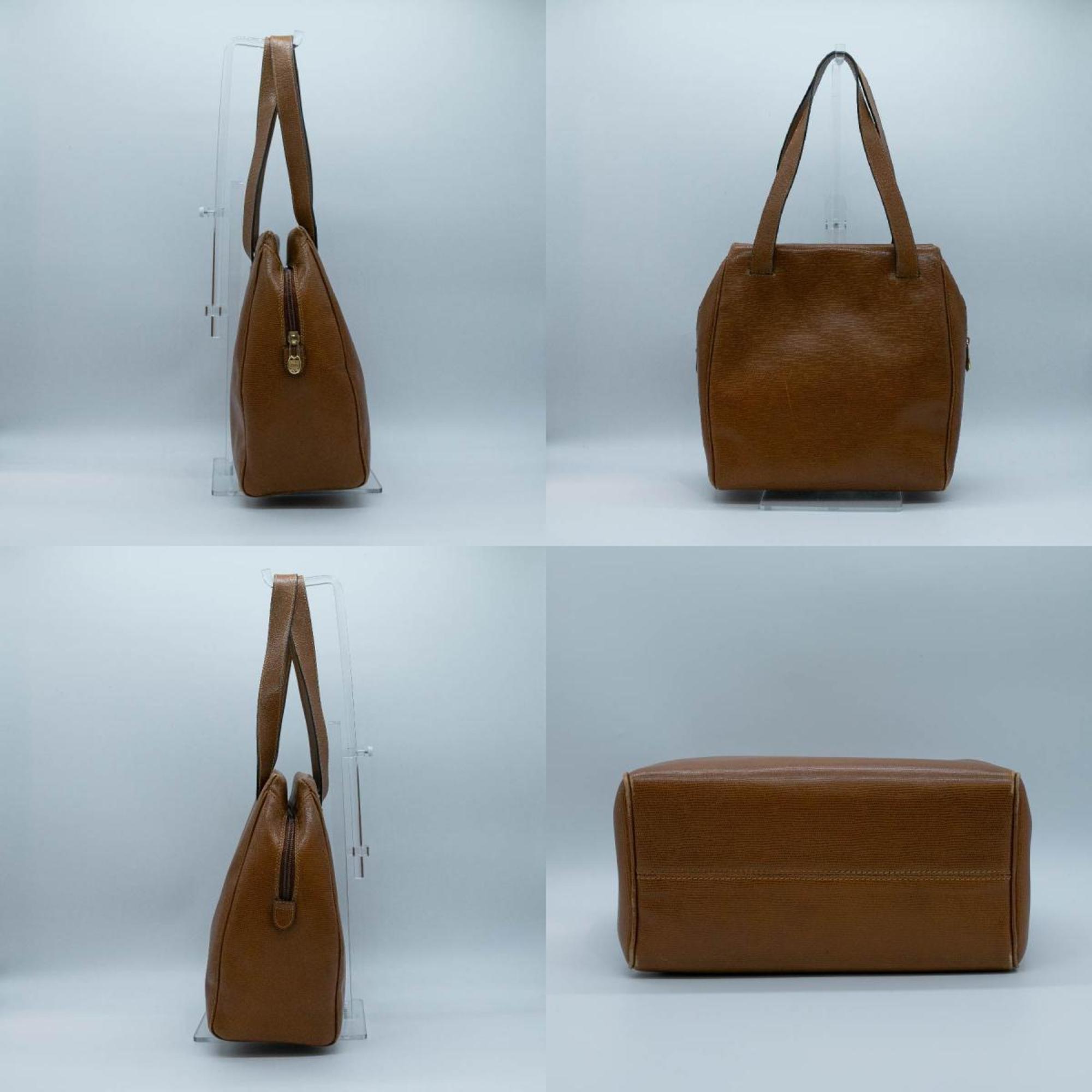 CELINE Tote Bag Leather Camel Gold Women's PD453