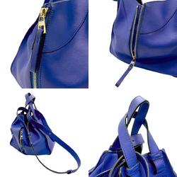 LOEWE Shoulder Bag Handbag Hammock Leather Blue Women's z2637