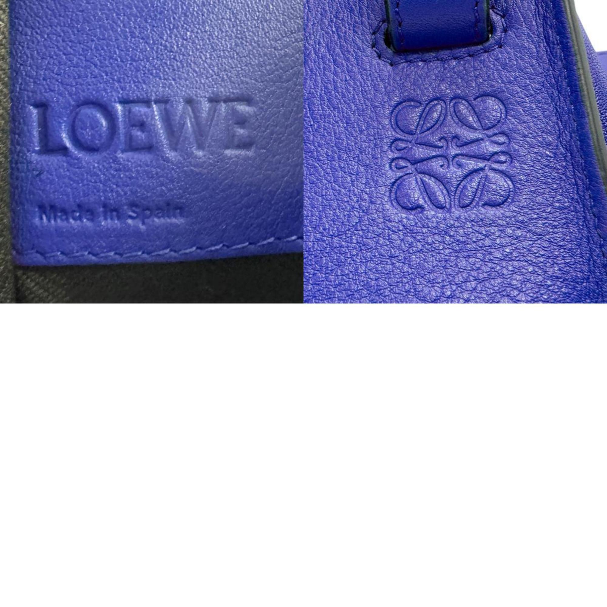 LOEWE Shoulder Bag Handbag Hammock Leather Blue Women's z2637