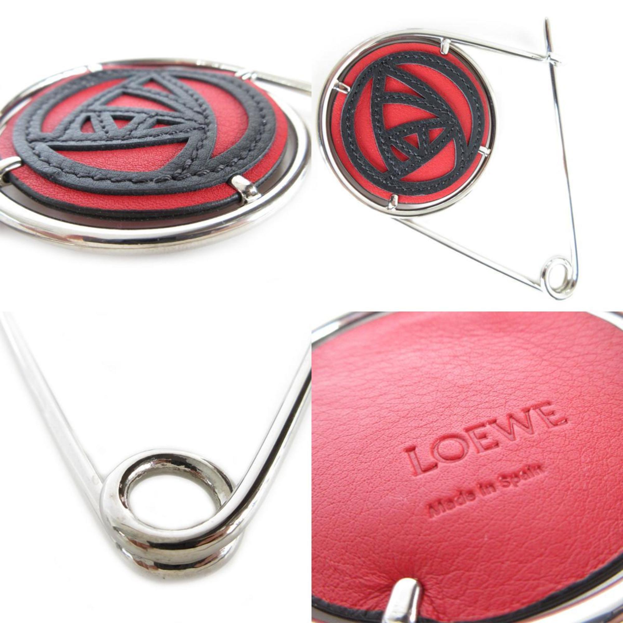 LOEWE Charm Metal Leather Silver Red Black Women's s0417g