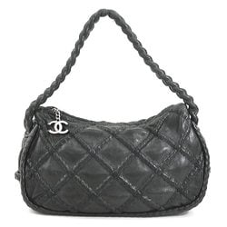 CHANEL Shoulder Bag Leather Black Women's e59397g