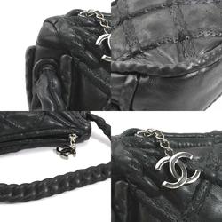 CHANEL Shoulder Bag Leather Black Women's e59397g