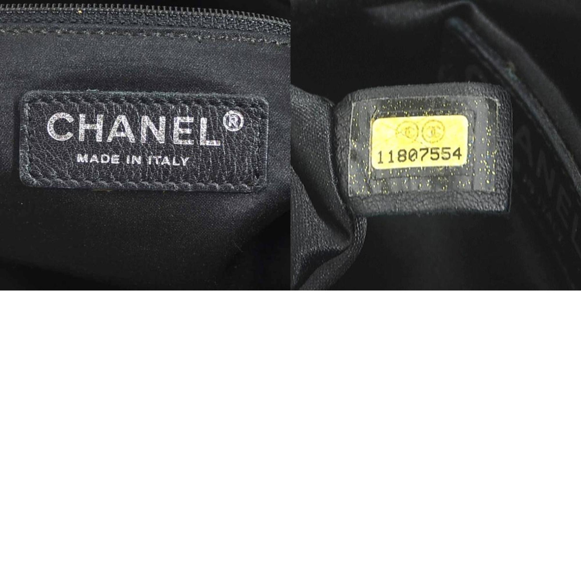 CHANEL Shoulder Bag Leather Black Women's e59397g