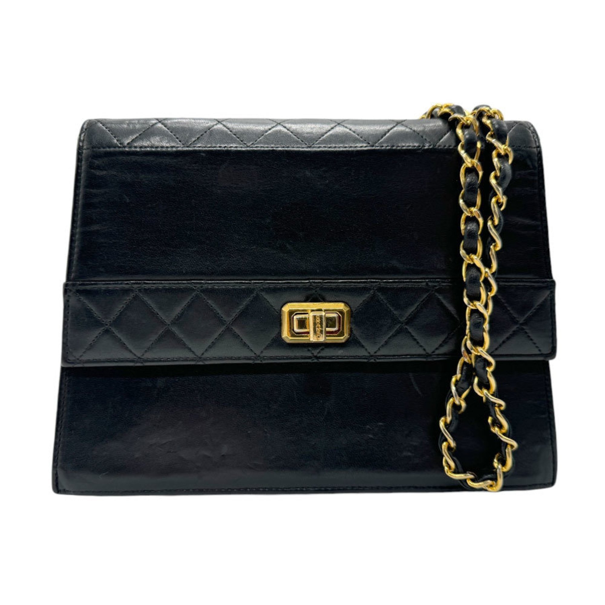 CHANEL Shoulder Bag Lambskin Black Women's n0539