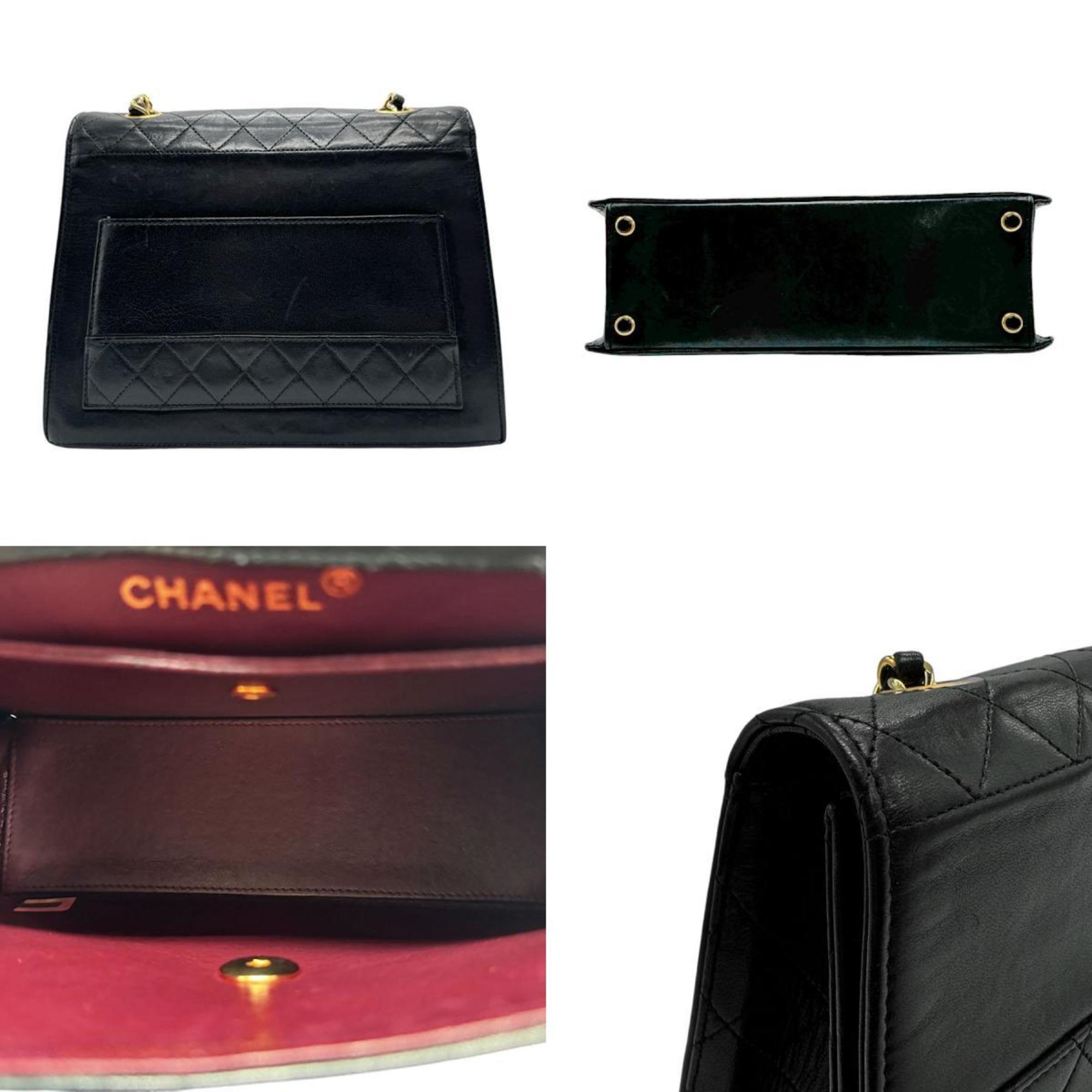 CHANEL Shoulder Bag Lambskin Black Women's n0539