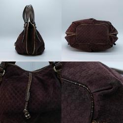 CELINE handbag leather suede brown gold ladies PD458