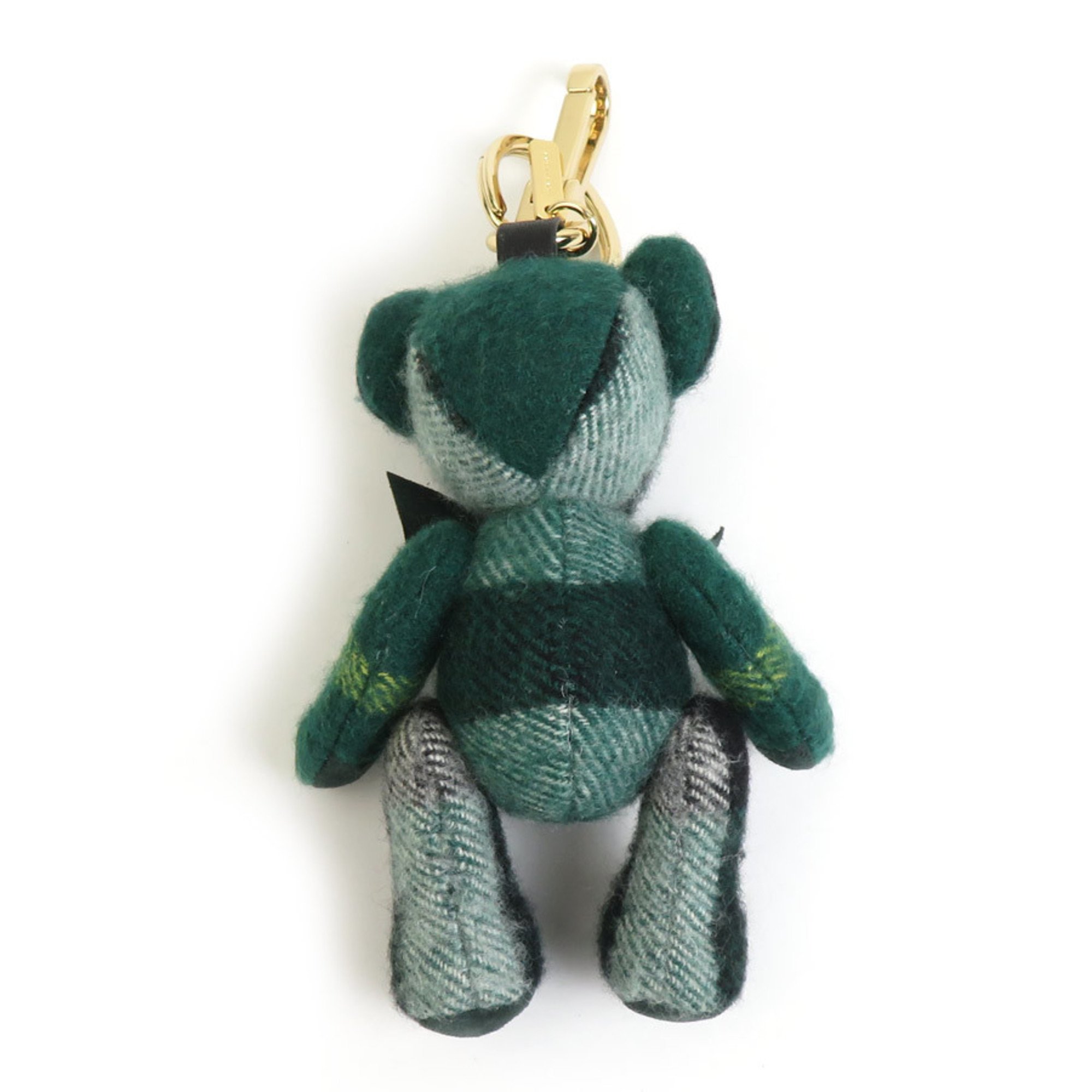 Burberry Charm Keychain Bear Teddy Wool Green Men's Women's h30629k