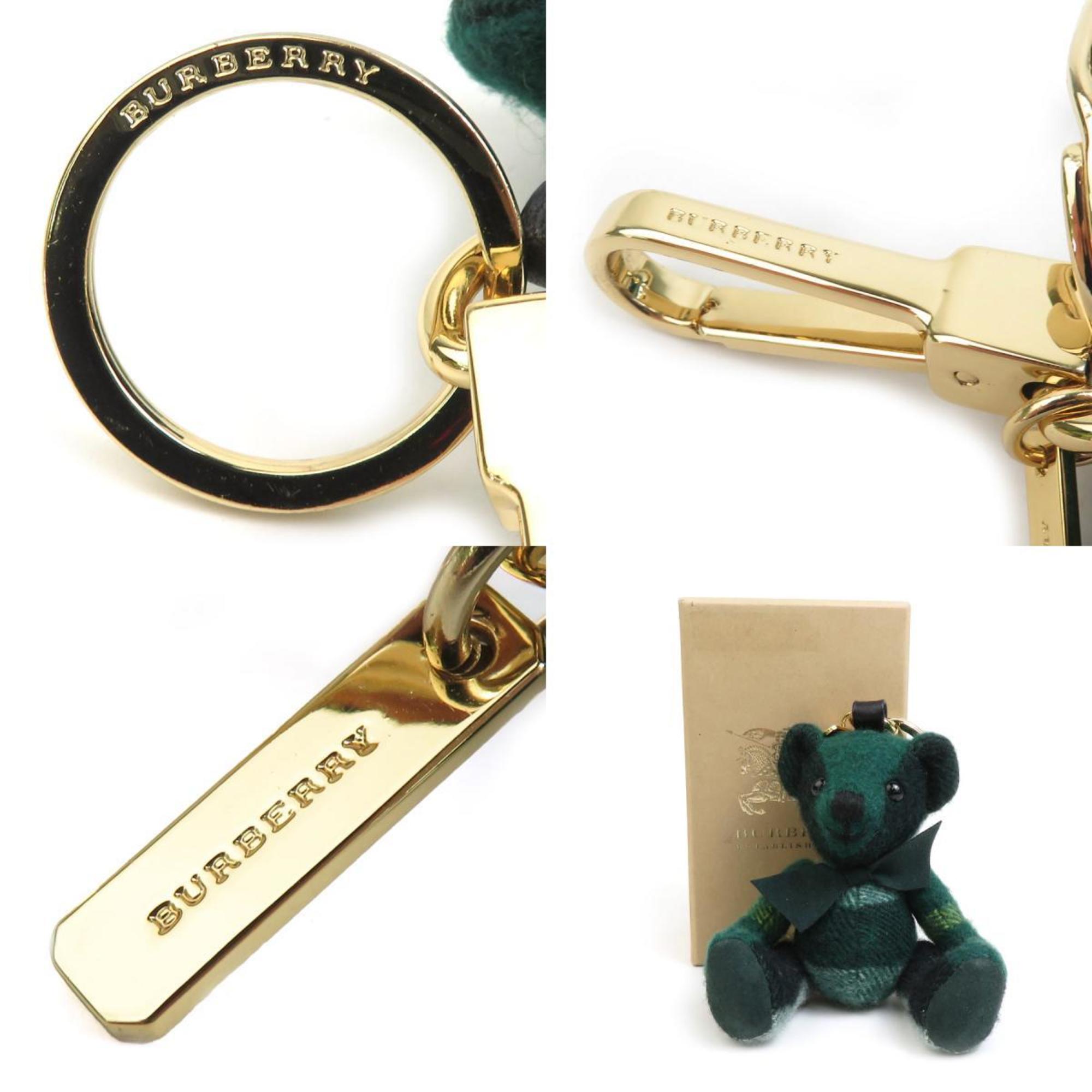 Burberry Charm Keychain Bear Teddy Wool Green Men's Women's h30629k