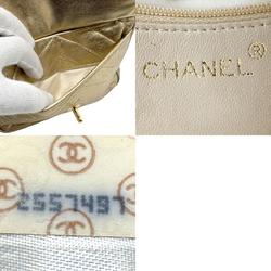 CHANEL Shoulder Bag V Stitch Leather Gold Women's n0536