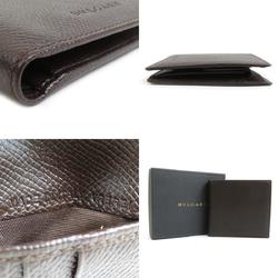 BVLGARI bi-fold wallet leather brown men's a0504