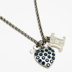 CELINE Necklace Metal Rhinestone Silver Blue Women's w0808a