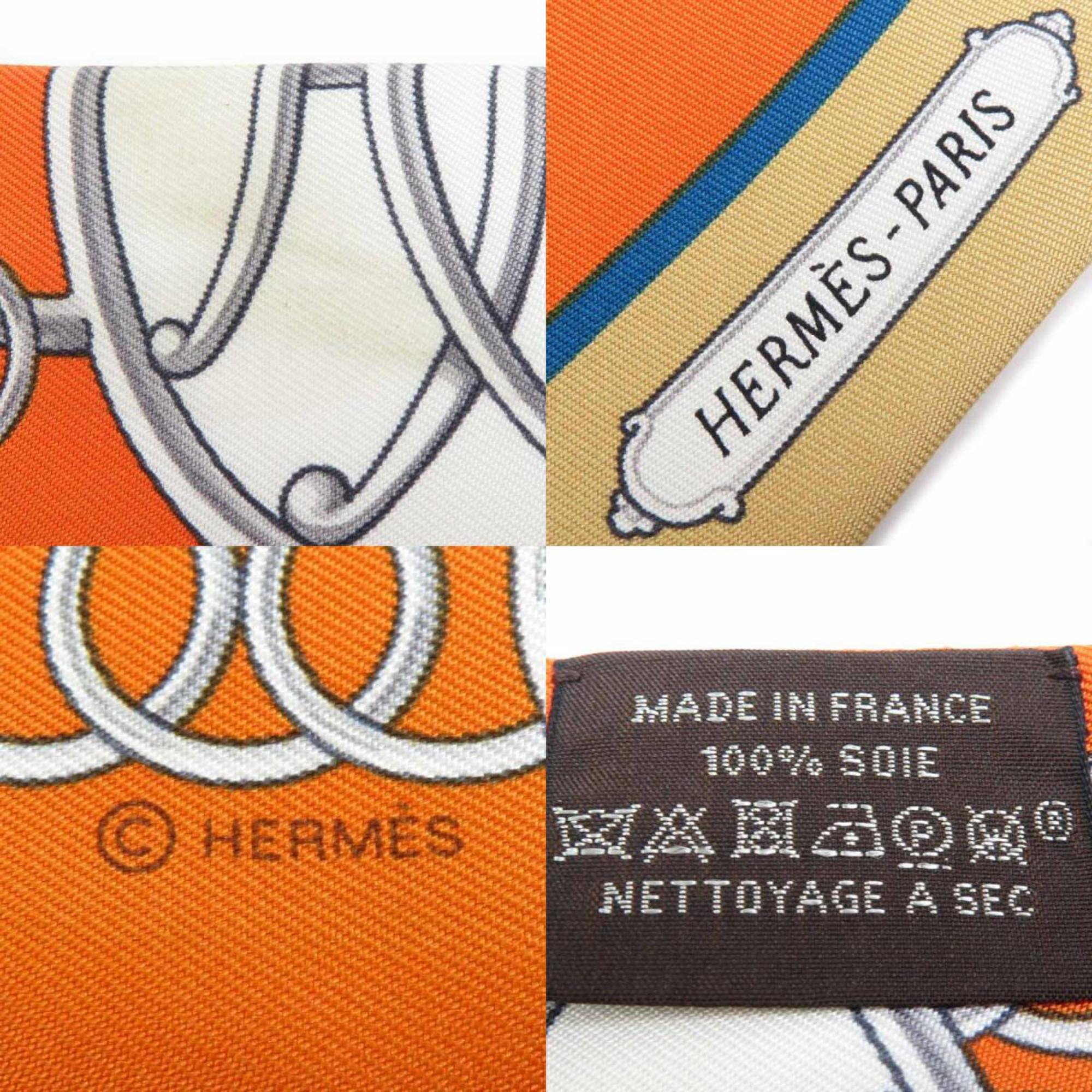 Hermes HERMES Scarf Muffler Twilly Silk Orange Women's h30633m