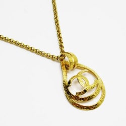 CHANEL Coco Mark Metal Gold Necklace for Women w0803a