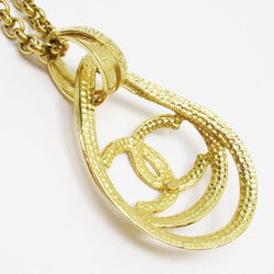 CHANEL Coco Mark Metal Gold Necklace for Women w0803a