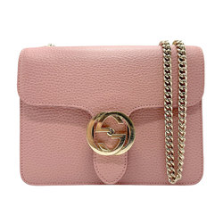 GUCCI Shoulder Bag Interlocking G Leather Pink Women's 510304 n0538