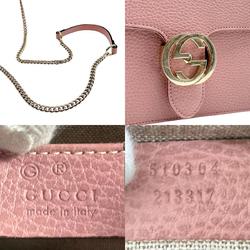 GUCCI Shoulder Bag Interlocking G Leather Pink Women's 510304 n0538