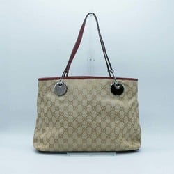 GUCCI Handbag Canvas Beige Silver Women's PD428