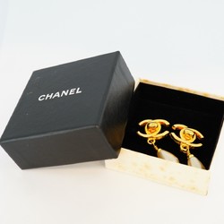 Chanel Earrings Turn Lock Fake Pearl GP Plated Gold Ladies