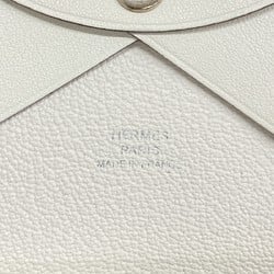 Hermes Business Card Holder/Card Case Calvi Duo Swift New White B Engraved Ladies