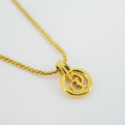 Christian Dior Necklace CD Circle GP Plated Gold Ladies