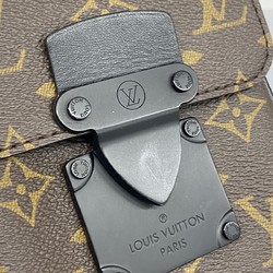 Louis Vuitton Shoulder Bag Monogram Macassar S Rock Vertical Wearable Wallet M81522 Brown Noir Men's