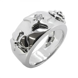 Chanel Ring Three Symbols Diamond K18WG White Gold Size 13.5 1PD Ladies