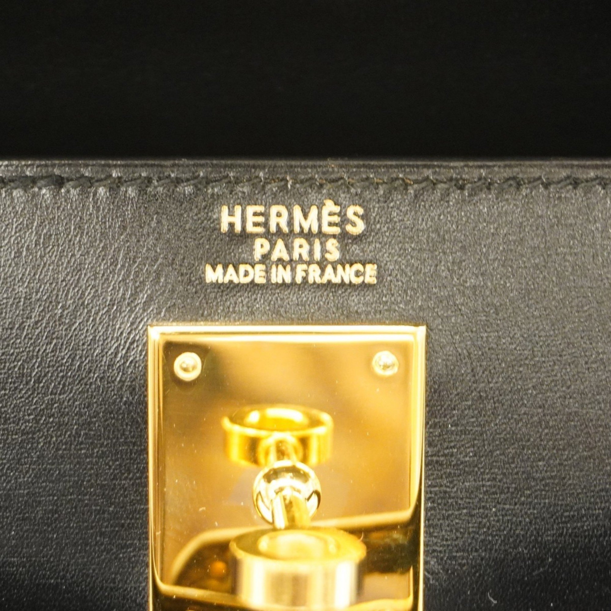 Hermes handbag Kelly 32 box calf black B stamp ladies