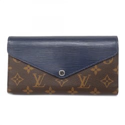 Louis Vuitton Tri-fold Long Wallet Monogram Epi Portefeuille Marie Roulon M60501 Brown Indigo Blue Women's