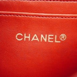 Chanel Shoulder Bag Bicolor Leather Red Women's