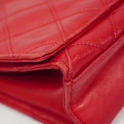 Chanel Shoulder Bag Bicolor Leather Red Women's