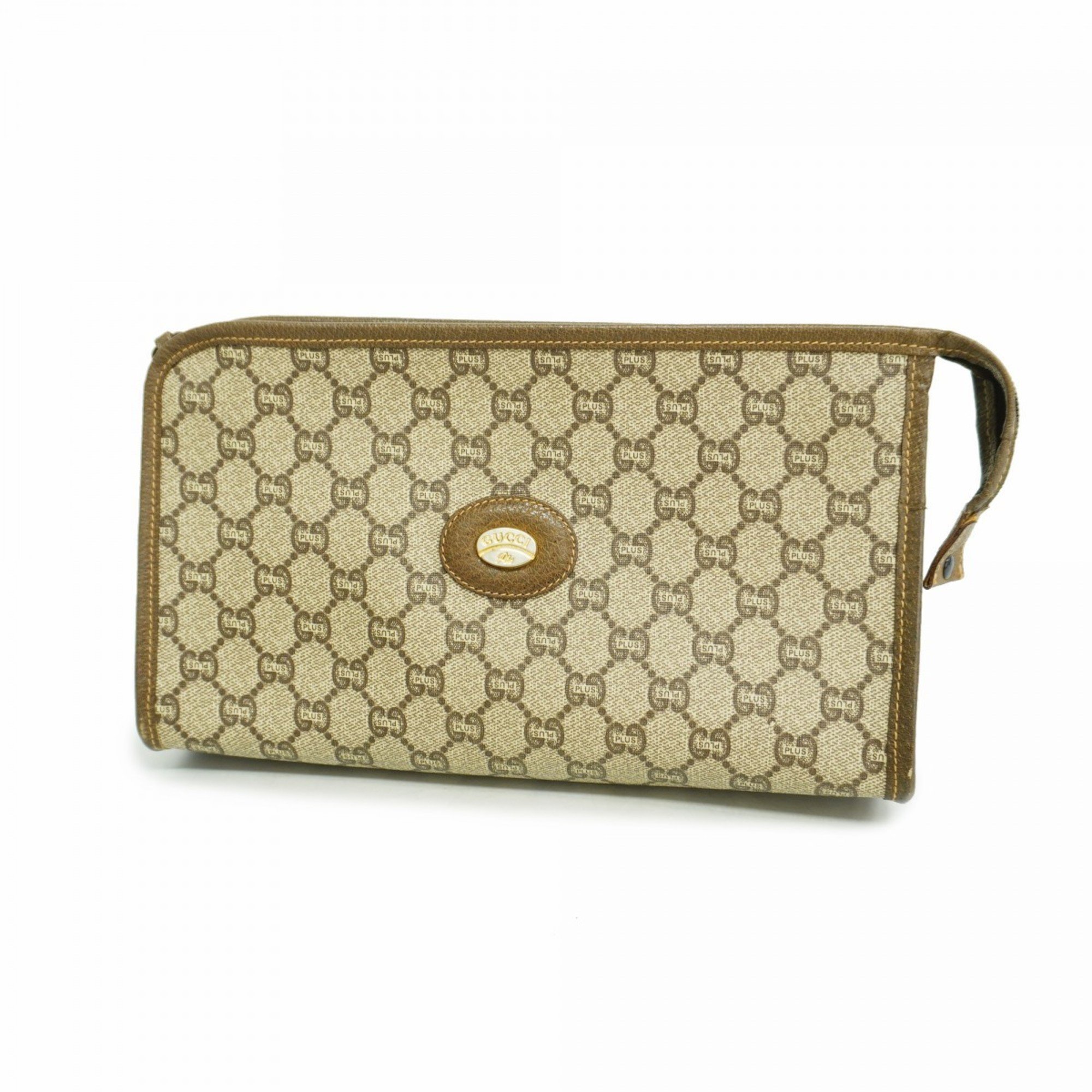 Gucci clutch bag GG Plus brown ladies