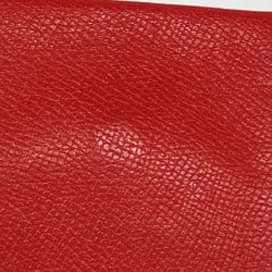 Hermes Wallet/Coin Case Bastia Epsom Rouge Kazak □P Engraved Ladies