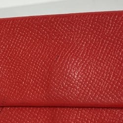 Hermes Wallet/Coin Case Bastia Epsom Rouge Kazak □P Engraved Ladies