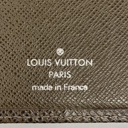 Louis Vuitton Long Wallet Taiga Porte Carte Credit Yen M31008 Grizzly Men's