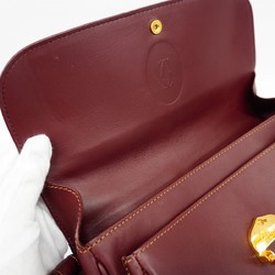 Cartier Shoulder Bag Must Leather Bordeaux Women's